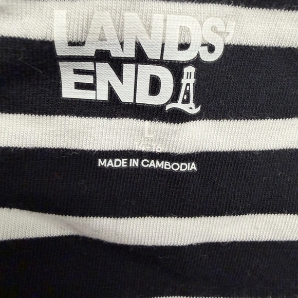 LAND’ END Striped Halter Maxi Dress - Black & White. - Picture 4 of 5